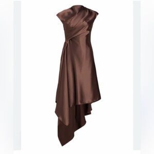 Amsale Draped Satin Asymmetric Cocktail Dress NEW WITH TAGS never worn Size US 6